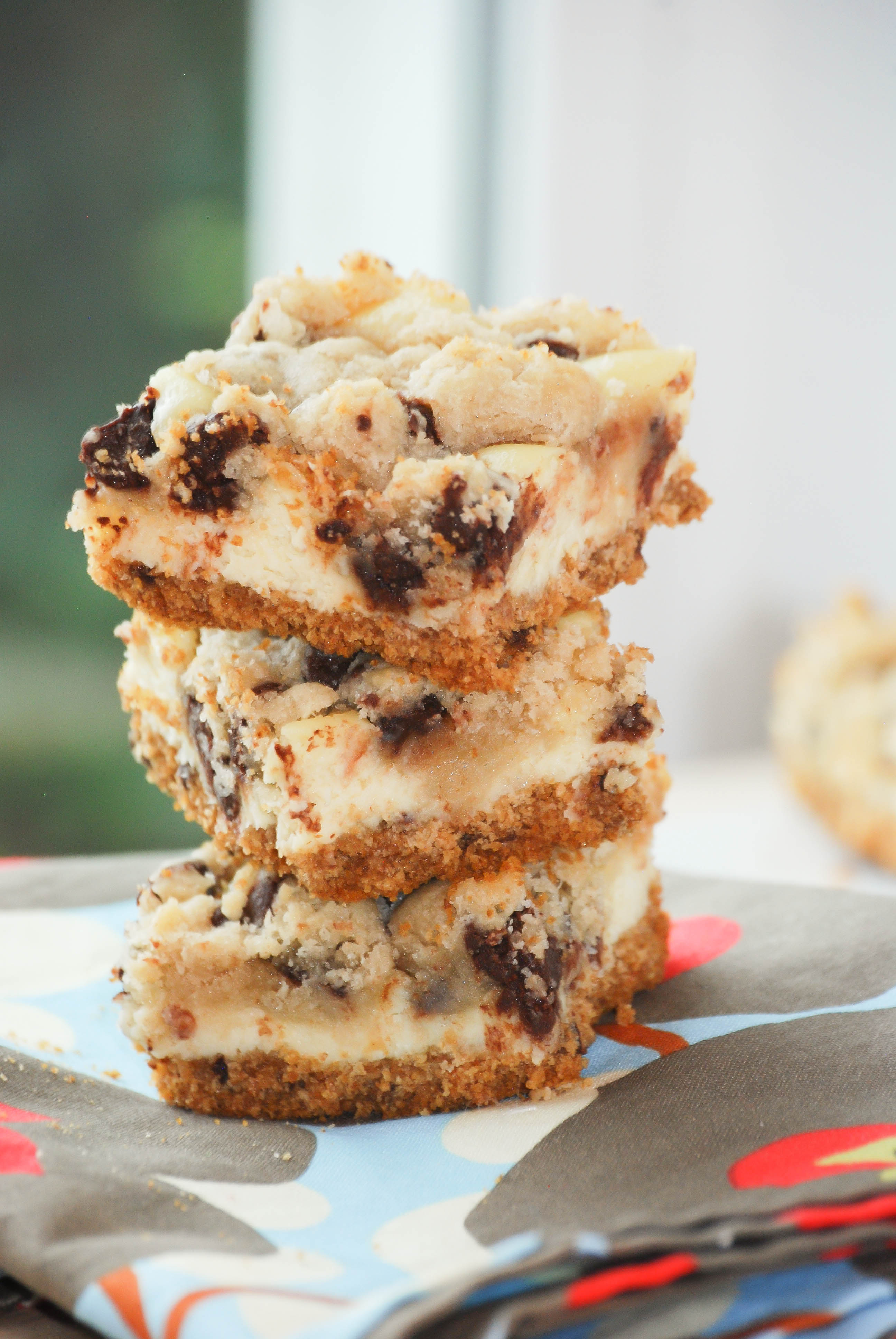 Chocolate Chip Cookie Dough Cheesecake Bars