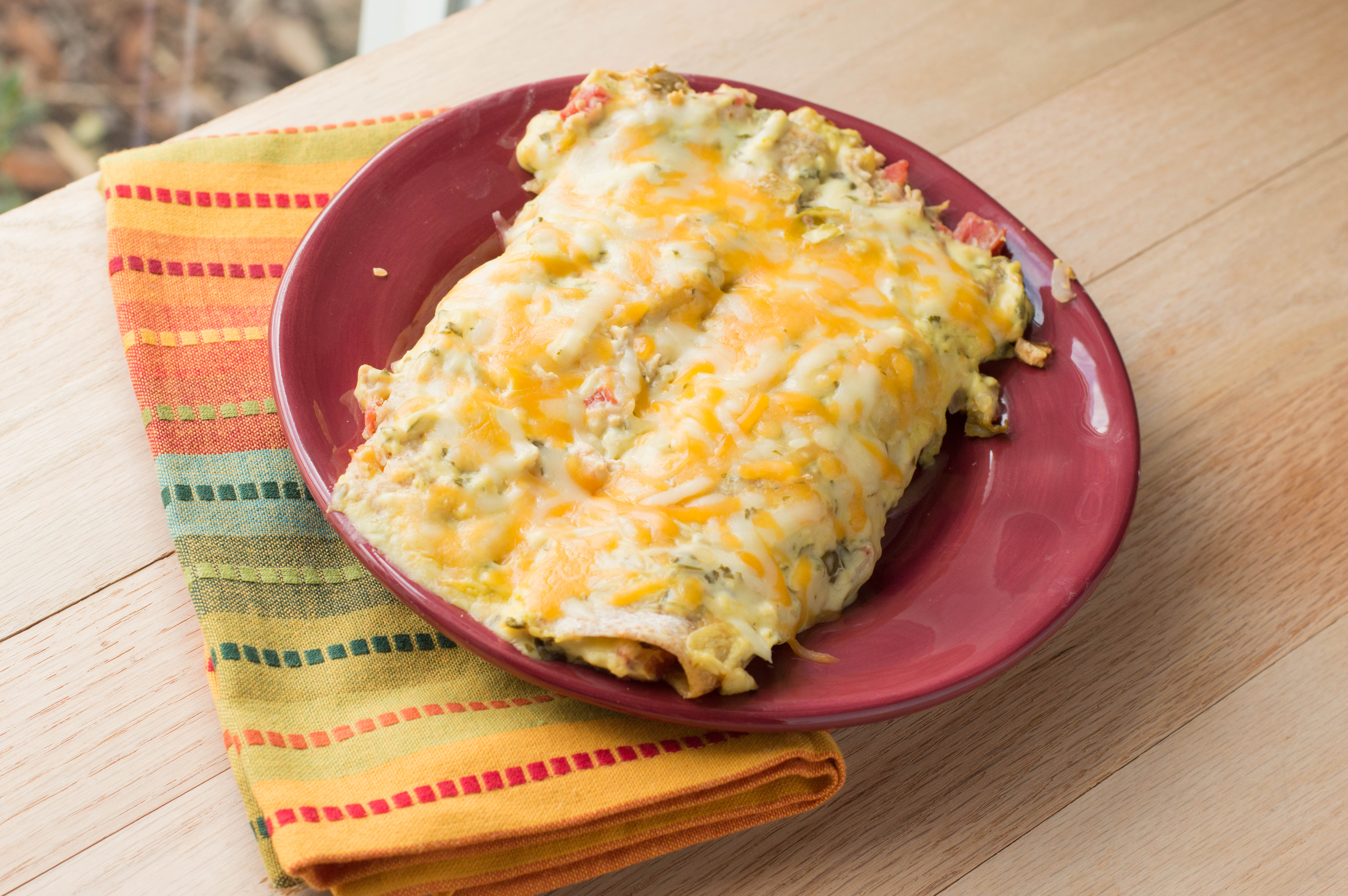 Skinny Sour Cream Chicken Enchiladas