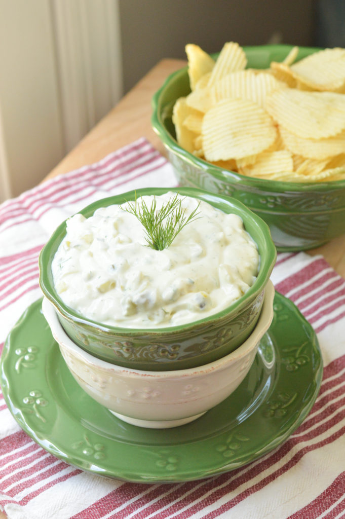 Dill Pickle Dip {Macaroni and Cheesecake} 
