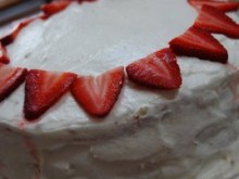 Vanilla Almond Cake with Strawberry Filling