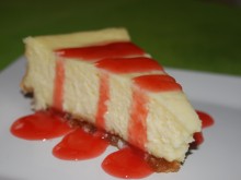 Cheesecake with Fresh Strawberry Sauce