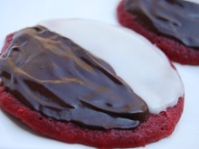 Red Velvet Black & White Cookies