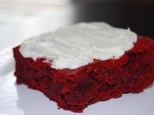 Red Velvet Brownies with White Chocolate Buttercream