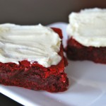Red Velvet Brownies with White Chocolate Buttercream