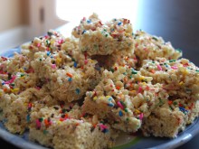 Cake Batter Krispy Treats