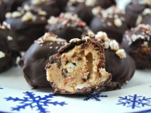 Peppermint Bark Cheesecake Truffles