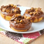 Baked Chocolate Glazed Peanut Butter Donuts