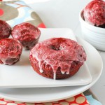 Glazed Baked Red Velvet Donuts