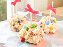 M&M Marshmallow Popcorn Balls