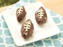 Chocolate Chip Cookie Dough Football Truffles