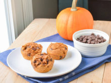 Three Ingredient Pumpkin Chocolate Chip Muffins